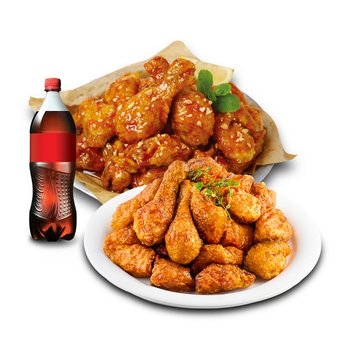 호식이두마리 양념치킨+간장치킨+콜라500ml