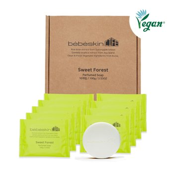 베베스킨라이프 [비건인증] 퍼퓸비누 스윗포레스트향 100g 10개