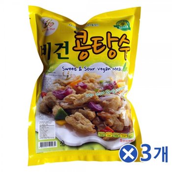 콩고기 기타어육제품류 콩과 현미로 만든 비건콩탕수 750g250gX3p