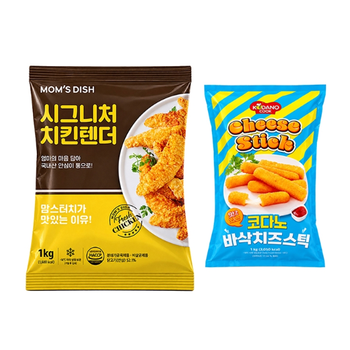 맘스터치 시그니처 치킨텐더1kg+코다노치즈스틱(바삭)1kg