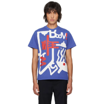 25 FW Walter Van Beirendonck 블루 코튼 티셔츠 242278M213067