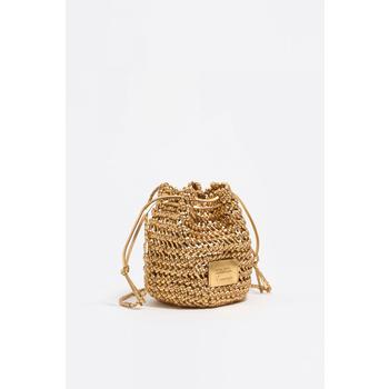[해외] 빔바이롤라 골드 레더 우븐 미니 버킷백 / 251BBFJ4C.21140 GOLD