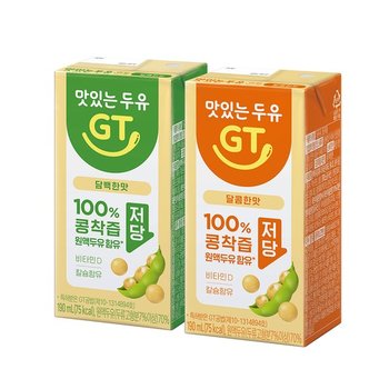 맛있는 두유 GT 담백한맛 190ml x 24개 + 달콤한맛 190ml x 24개