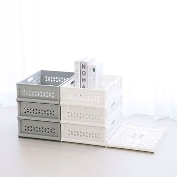 슬라이딩 수납정리함 리빙박스 폴딩박스 M 4개_P337143582