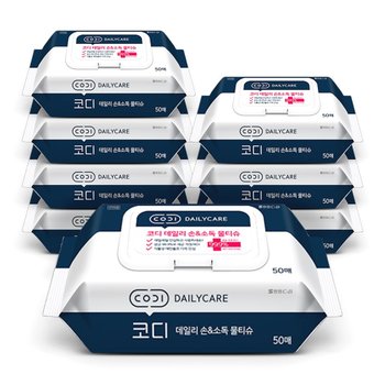 [신세계TV쇼핑]쌍용씨앤비 코디 데일리 손 소독 물티슈 캡형 50매 8팩