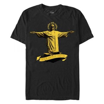 [해외] Crooks  Castles 남성 크룩스 앤 캐슬스 명예는 도둑들 노란 프린트 그래픽 티셔츠 8002327