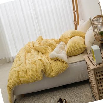 순면 차렵이불 Q 옐로우 수면질개선 건조빠름 쾌적수면환경 차렵이불침구 가벼운보온감