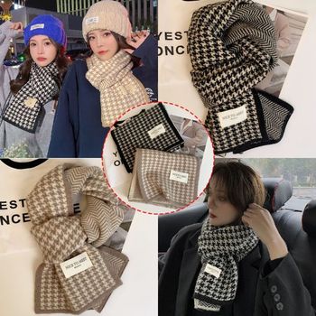 여성여자 겨울 니트패턴 퍼링숏쁘띠미니목도리머플러 (WB70639)