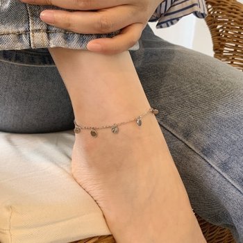 [함초롬][자체제작] 코인 도트 얇은 기본 써지컬 발찌