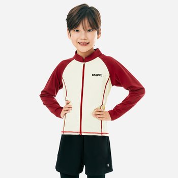 배럴  키즈 에센셜 집업 래쉬가드 B5SKWZR301IVR