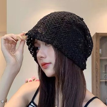 무히 통기성 얇은 니트 비니 모자
