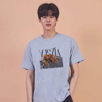 키밍 비즐라 강아지 그래픽 캐쥬얼 반팔티