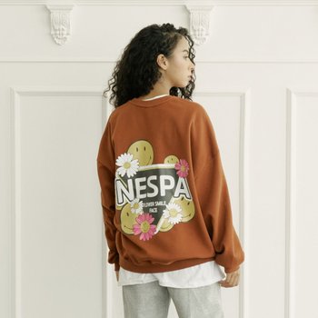 주식회사 마이스탈 [당일발송/타임특가] 빅삼각스마일 오버핏 여성 맨투맨 티셔츠 커플 루즈핏 긴팔 SMS_0014 (5Col