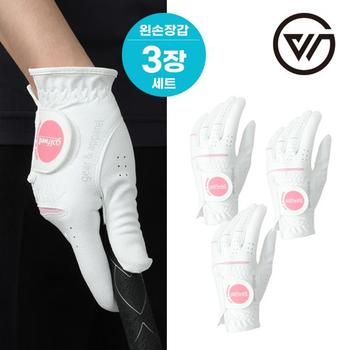 골프웰 여성 극세사 왼손 골프장갑 3세트 GW252 GV13_P326020874
