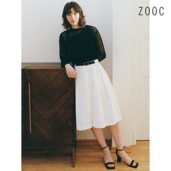 [ZOOC][Dual Self] 레더 탭 미디 벌룬 스커트 WH_Z252MSD209 [판매중단/오프판매]