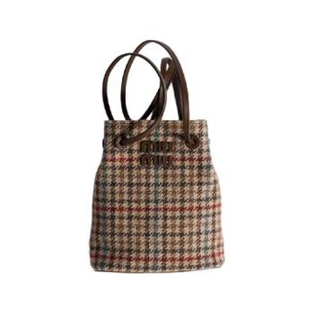 [해외] 미우 미우 하운드투스 울 파우치 카멜 브라운 5NF460-2DU5-F0040