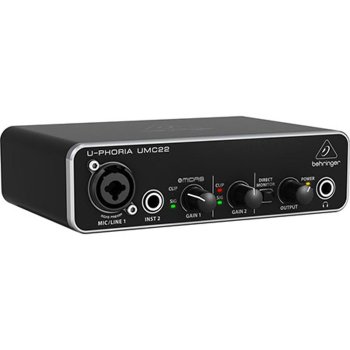 [해외] 베링거 UMC22 USB 오디오 인터페이스 마이크 프리앰프 블랙