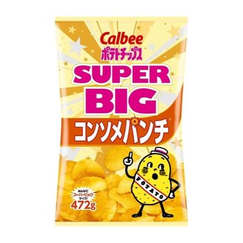 [해외] 가루비 포테토칩스 콘소메펀치맛 슈퍼빅 472g 일본 코스트코 카루비 감자칩