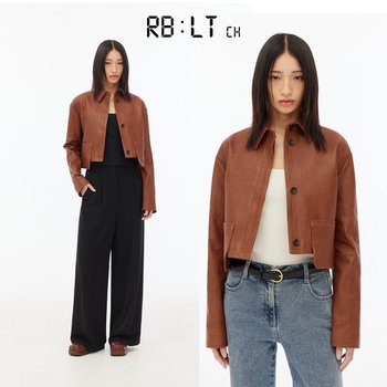 백화점최초가1299000원[이태리 직수입 정품] 레벨터치 크롭패턴 레더자켓 WINNIE