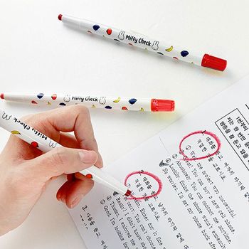 동아 미피 체크 색연필 빨간펜 채점펜 (빨강 12자루)