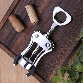 휴대용 EINI4474 수동 블랙그립 와인오프너 병따개 겸용 오프너