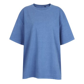 [샵앤] 여성 라운드 빈티지 피그먼트 여름 루즈핏 반팔 티셔츠 INT-WSH-21172-블루