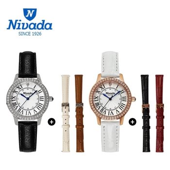 [NIVADA] 니바다 1+2 체인저블 여성용 가죽시계 2종중 택1 (3가지연출)