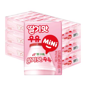 빙그레 딸기맛 우유 미니 120ml 72팩 / 멸균우유
