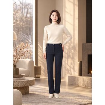 블랙 스포티 레터링 세미 부츠컷 팬츠 CLCMPT214_P385198606