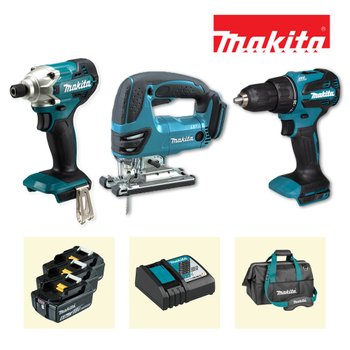 마끼다 18V DLX3028GR2 6.0Ah 3종충전콤보세트(DTD156 DJV180 DHP490+툴백)