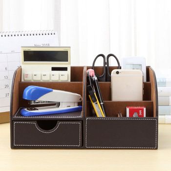 오피스타 가죽 데스크 오거나이저 사무실 책상정리함