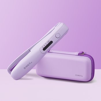 러블리 퍼플 미니 무선 고데기 휴대용 앞머리 볼륨 매직기