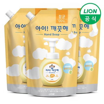 아이깨끗해 폼 핸드워시 대용량 1.8L 스파우트(순) 3개