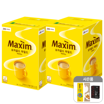 동서 맥심 모카골드 커피믹스 210T x 2개 + 사은품랜덤(ID당1개)