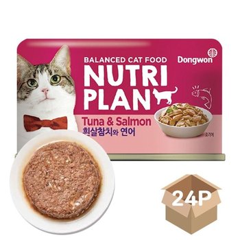 고양이 토핑 캔간식 흰살참치 연어 160g 24P 통조림 (WFICK6B)