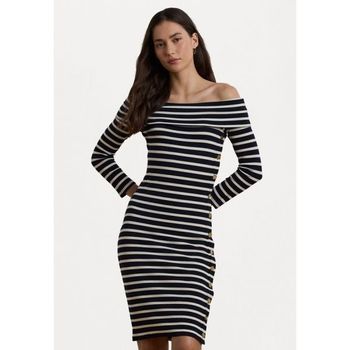 [해외] Ralph Lauren STRIPED RIBBED OFF THE SHOULDER DRESS - Shift dress lauren navy/mascarpone cr