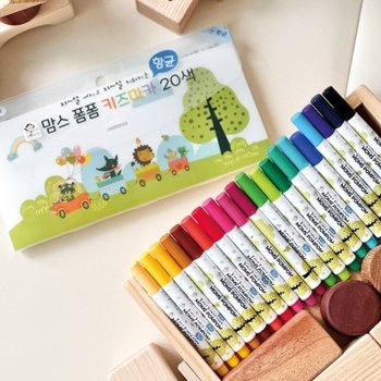 [맘스보드]맘스 폼폼 키즈마카20색+자석지우개세트(랜덤)