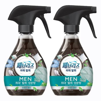 페브리즈 섬유탈취제 포맨 남성용 프레쉬클린 용기370ml 2개