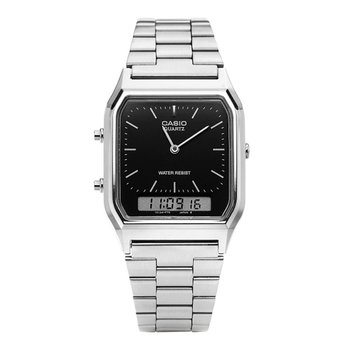 카시오 AQ-230A-1DHDF (AQ-230A-1D) 아날로그 디지털 스퀘어 빈티지 레트로 공용 메탈시계