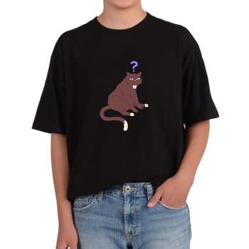 길단 반팔 USA핏 고양이 야옹이 물음표 놀람 잉 이게뭐야 뭐라그림