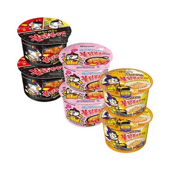삼양 불닭 3개 + 까르보불닭 3개 + 4가지치즈불닭 3개 / 컵라면 큰컵