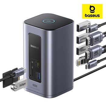 [1+1] 베이스어스 도킹스테이션 USB 허브 노트북 멀티 포트 C타입 12포트 스페이스메이트 노모스