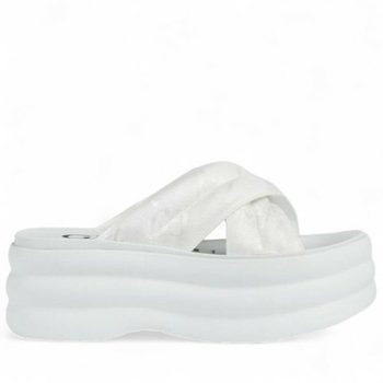 [명품] 구찌 여자 슬리퍼 GG 플랫폼 슬라이드 샌들 화이트 738707 H9H00