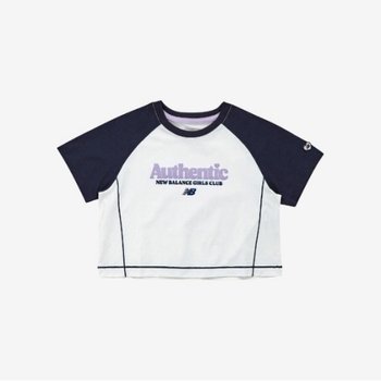 키즈반팔티 PQC NK9EE2802G-59 NBgC Life 여아 라글란 배색 크롭티