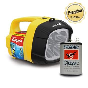 [건전지포함] 에버레디 돌핀 LED 랜턴 + 망간6V 1입(+3,700원)
