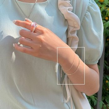 (925 silver) Circle layered bracelet C 08-WF2E94B