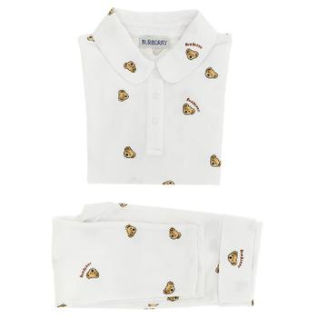 BURBERRY `Orsetto Thomas` baby set 8109503WHITEIPPATTERN