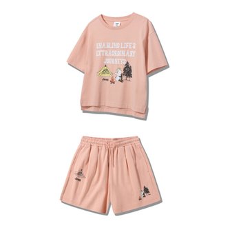 25신상 남여공용키즈 익곰 펭귄 5부 반팔 반바지셋업KQ2TSF253953-1_US