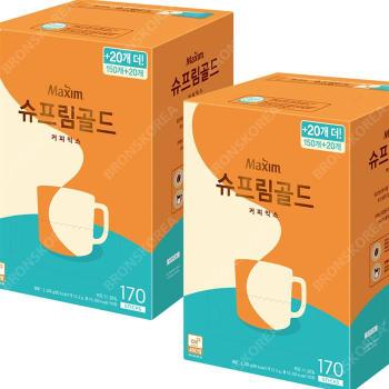 맥심 슈프림골드 커피 170T X 2개 일회용 믹스커피 스틱 (S14541613)