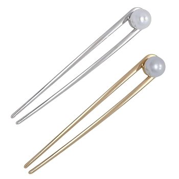 [해외] 미야오 Miaomyao 簪 칸자시 U자형 2점 세트 일본식 머리카락 머리 장식 금